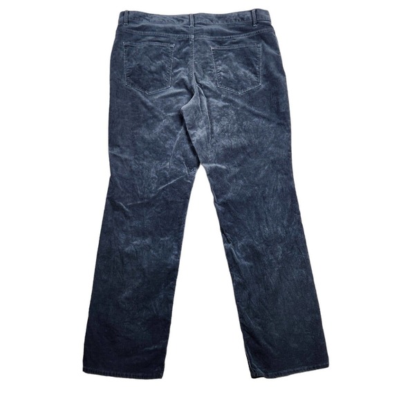 Sonoma Womens Corduroy Pants SZ 16 Solid Dark Gray Mid Rise Straight Leg Stretch - Picture 2 of 8